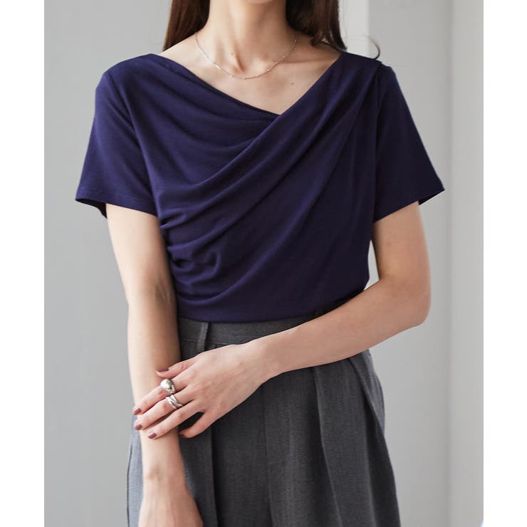 ネイビー | ドレープリブＴシャツ | RANAN