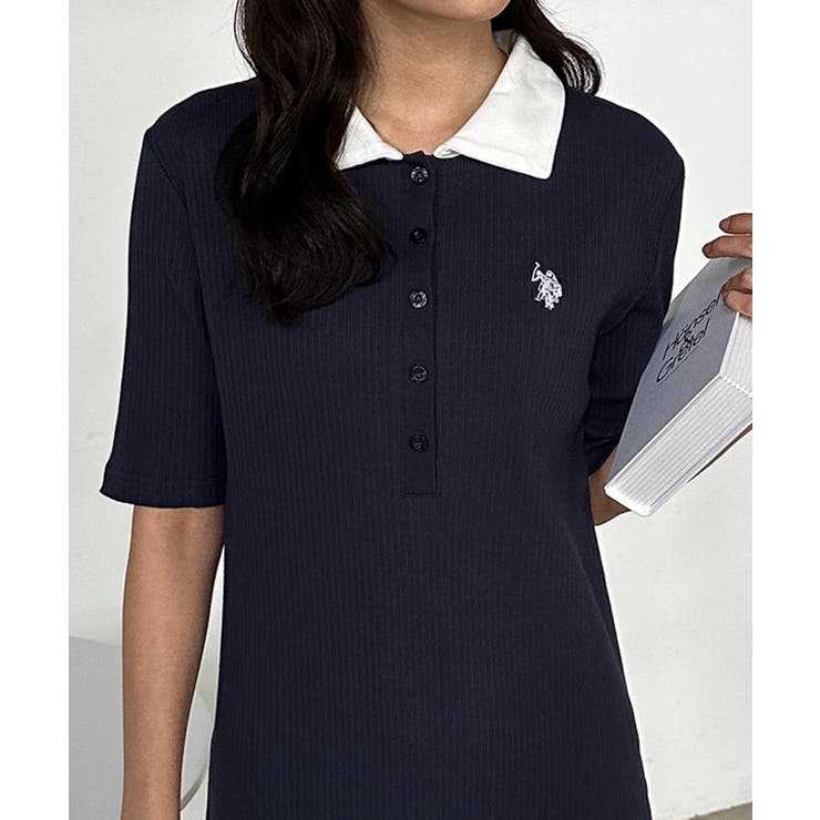 【M～LLサイズ展開】＜U.S.POLO ASSN.＞ポロ衿リブワンピース | RANAN | 詳細画像20 