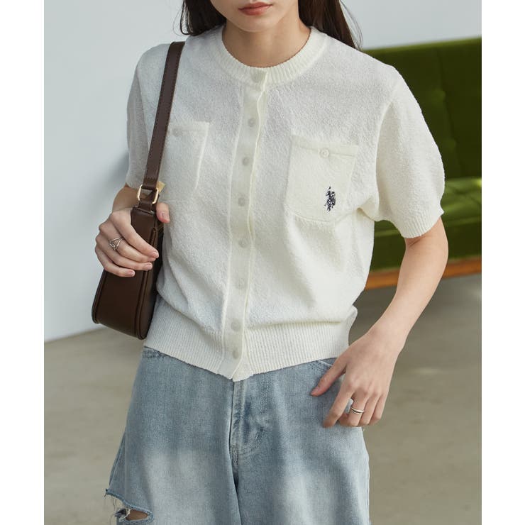 ホワイト | ＜Ｕ．Ｓ．Ｐ＞コンパクトニットカーデ | RANAN