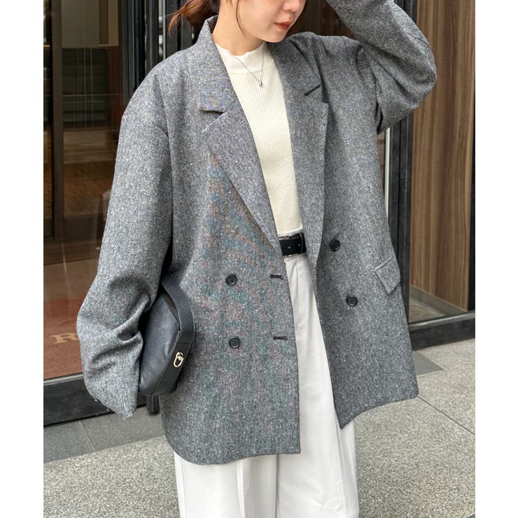 ブラック | ダブルテーラードツイードジャケット | RANAN