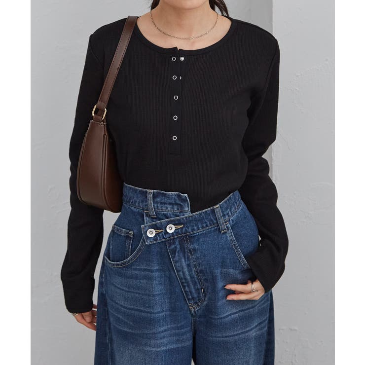 ヘンリーネックワッフルロンＴ | RANAN | 詳細画像2 