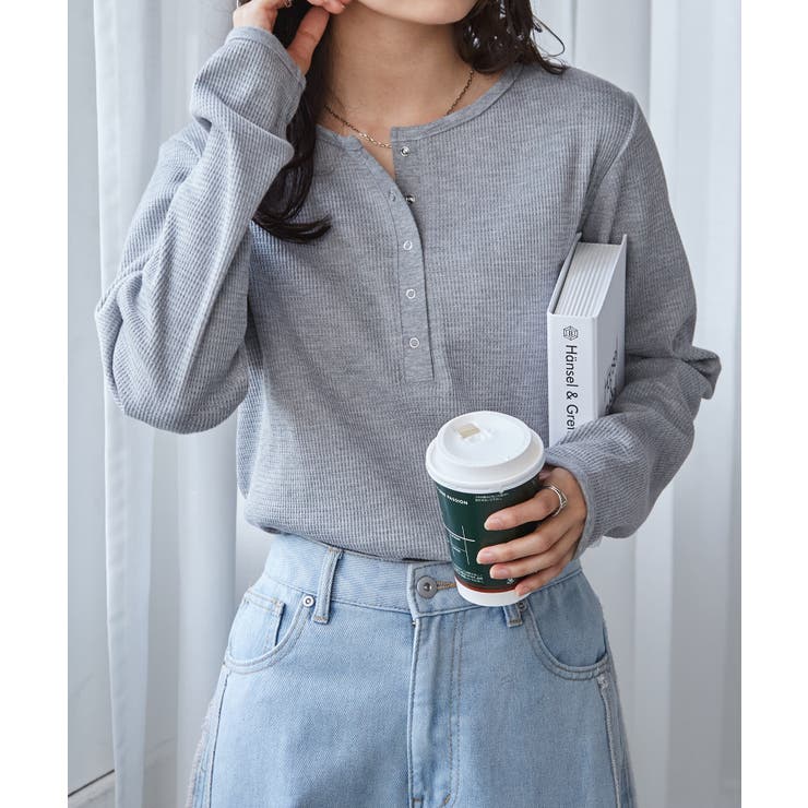 ヘンリーネックワッフルロンＴ | RANAN | 詳細画像11 