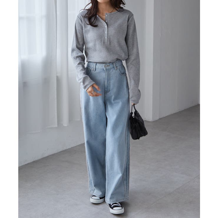 ヘンリーネックワッフルロンＴ | RANAN | 詳細画像15 