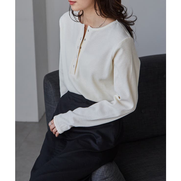 ヘンリーネックワッフルロンＴ | RANAN | 詳細画像19 