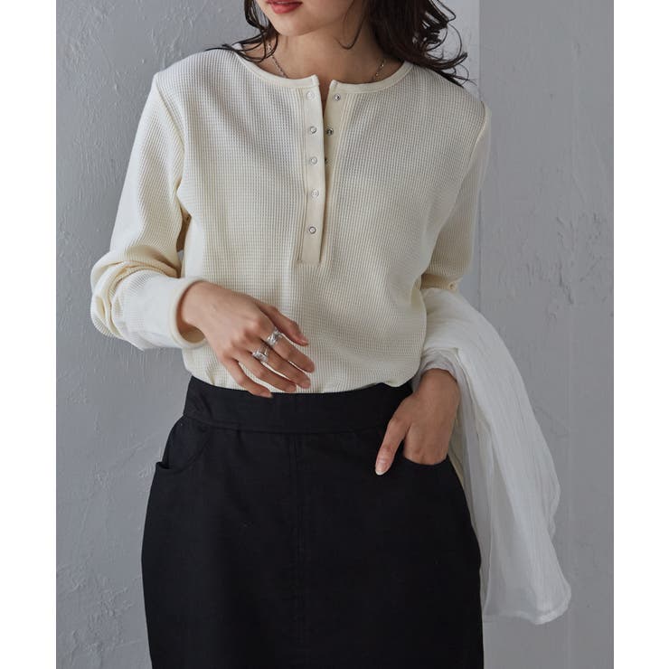 ヘンリーネックワッフルロンＴ | RANAN | 詳細画像20 