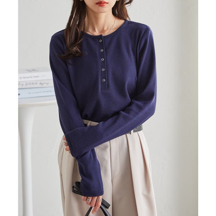 ヘンリーネックワッフルロンＴ | RANAN | 詳細画像22 