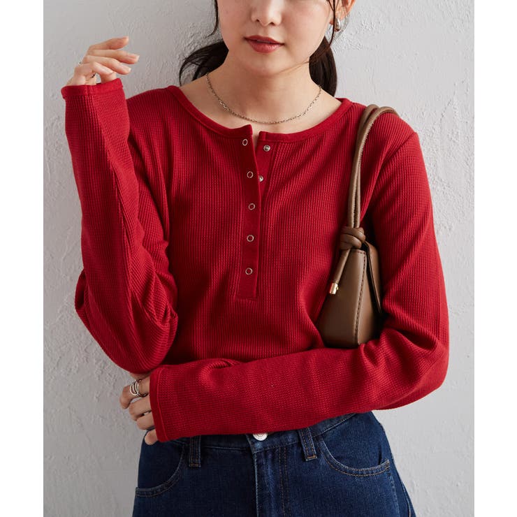 ヘンリーネックワッフルロンＴ | RANAN | 詳細画像27 