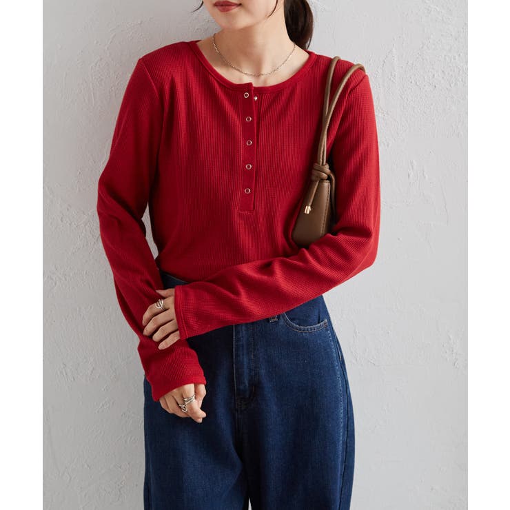 ヘンリーネックワッフルロンＴ | RANAN | 詳細画像29 