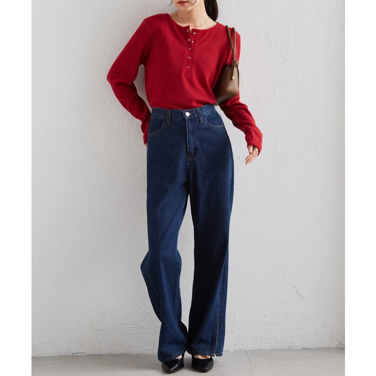 ヘンリーネックワッフルロンＴ | RANAN | 詳細画像30 