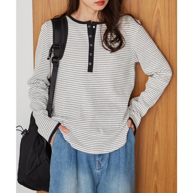 ヘンリーネックワッフルロンＴ | RANAN | 詳細画像7 