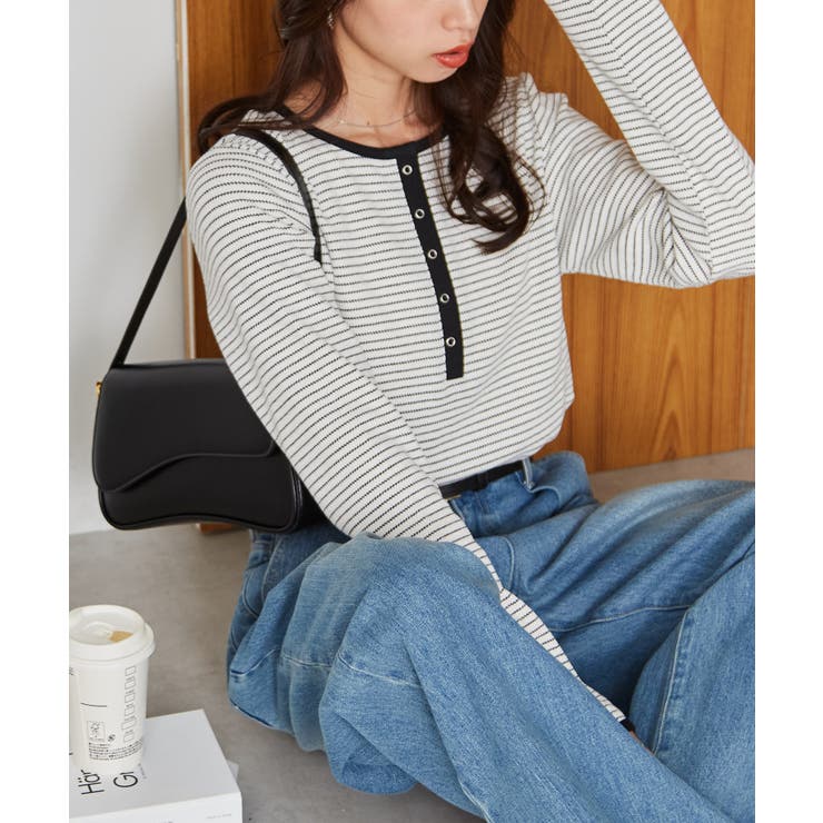 ボーダー | ヘンリーネックワッフルロンＴ | RANAN