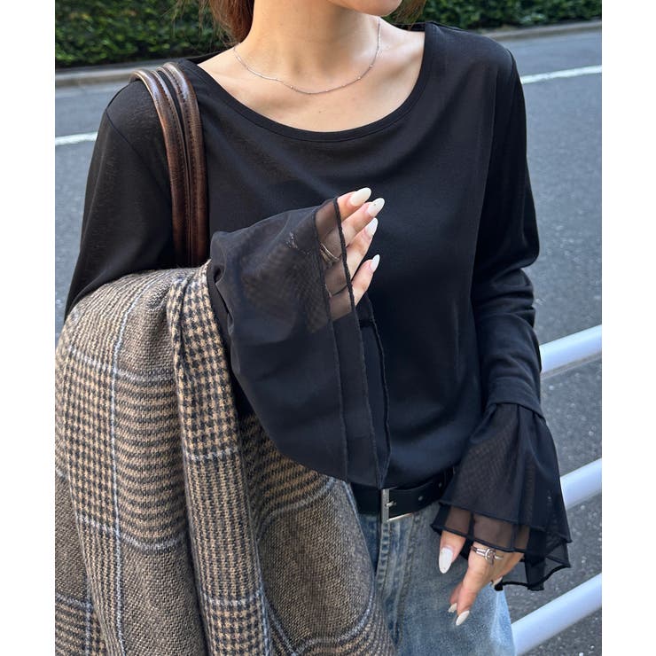 フレアーチュール袖スラブシアーＴ | RANAN | 詳細画像13 