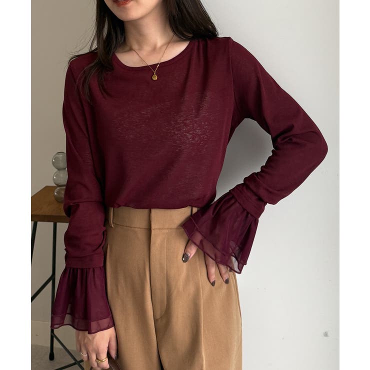 フレアーチュール袖スラブシアーＴ | RANAN | 詳細画像25 