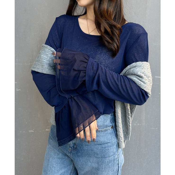 フレアーチュール袖スラブシアーＴ | RANAN | 詳細画像32 