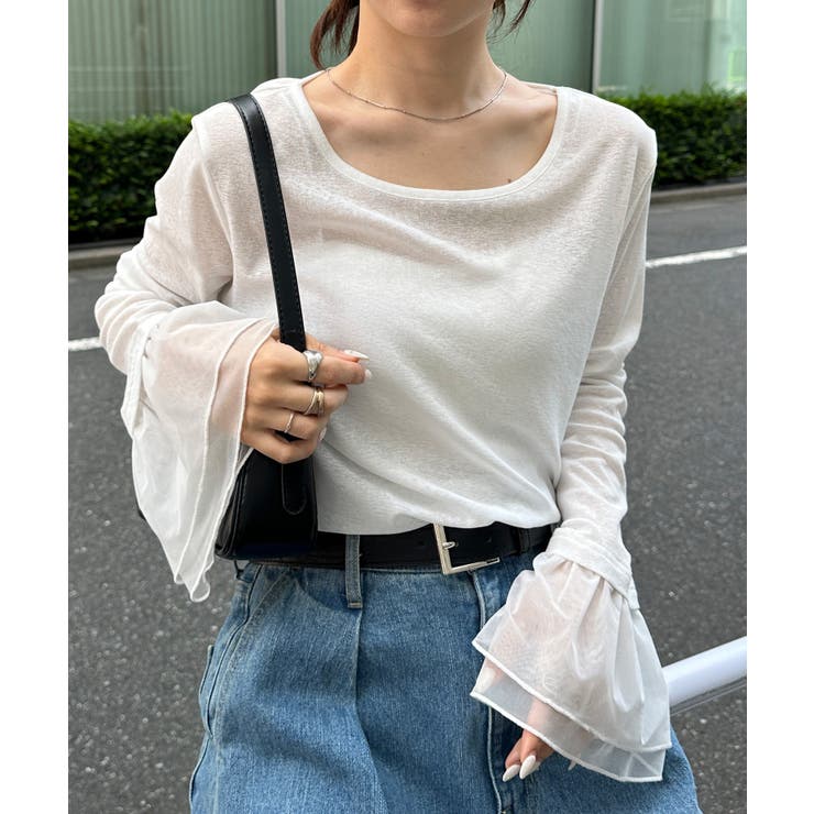 フレアーチュール袖スラブシアーＴ | RANAN | 詳細画像6 