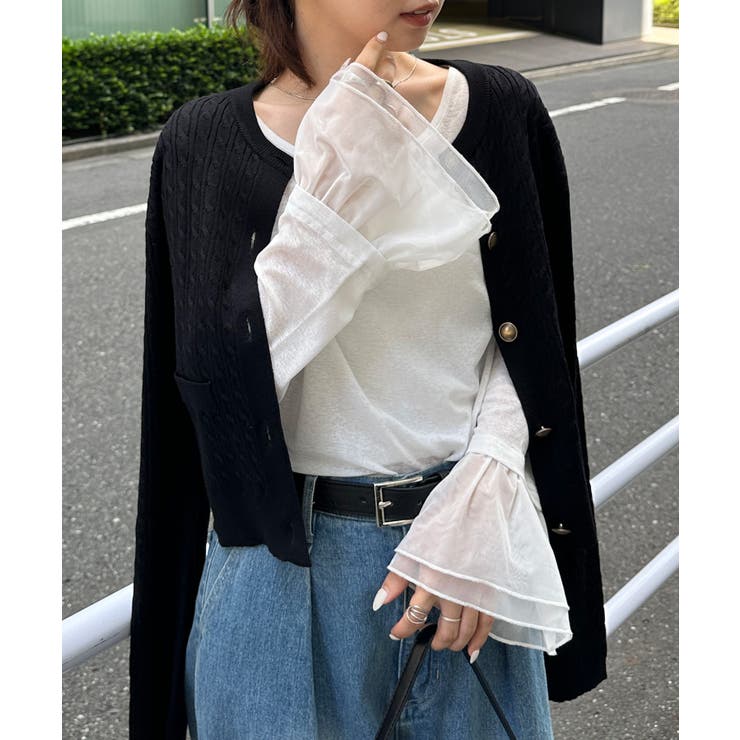 フレアーチュール袖スラブシアーＴ | RANAN | 詳細画像7 