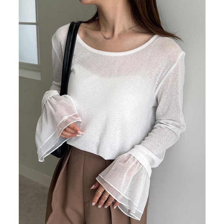 フレアーチュール袖スラブシアーＴ | RANAN | 詳細画像9 