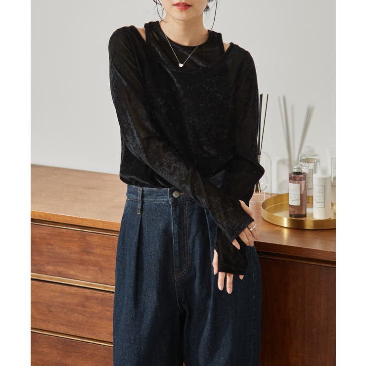 ２ＷＡＹレイヤードシアーベロアトップス | RANAN | 詳細画像10 