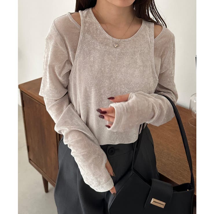 ２ＷＡＹレイヤードシアーベロアトップス | RANAN | 詳細画像2 