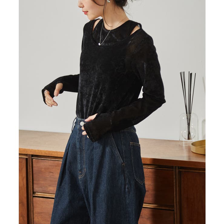 ２ＷＡＹレイヤードシアーベロアトップス | RANAN | 詳細画像9 