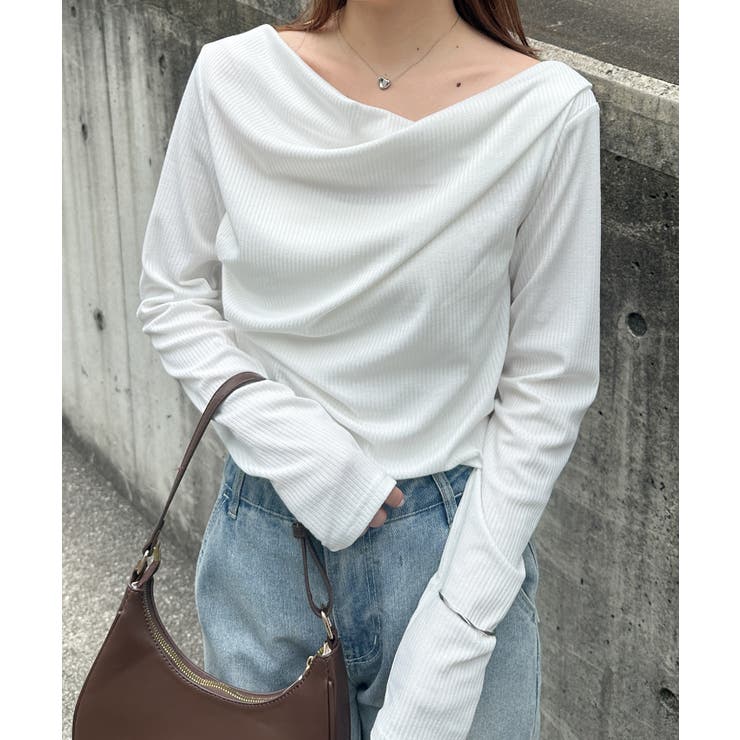 ドレープオフショルリブロンＴ | RANAN | 詳細画像36 