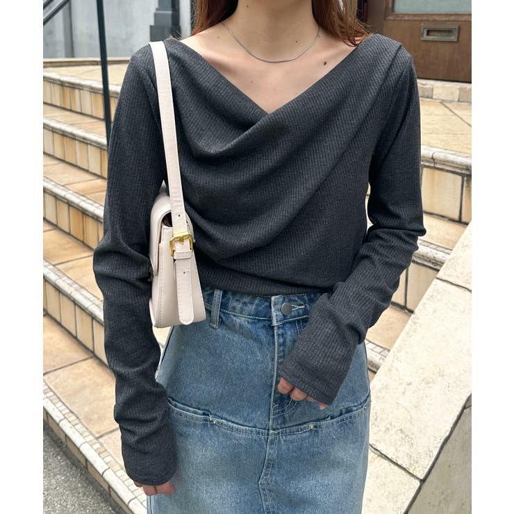 ドレープオフショルリブロンＴ | RANAN | 詳細画像4 