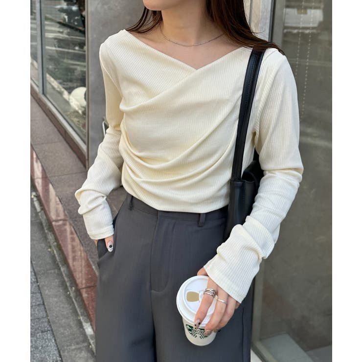 ドレープオフショルリブロンＴ | RANAN | 詳細画像48 