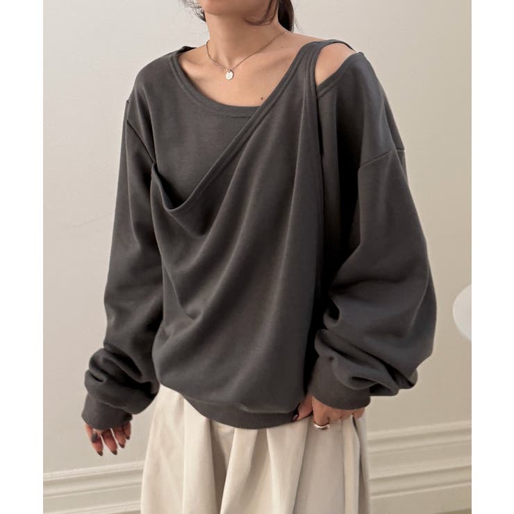 チャコール | レイヤードデザインスウェット | RANAN