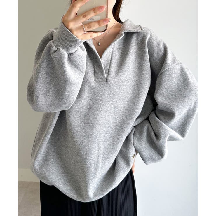 襟付きオーバーサイズスウェット | RANAN | 詳細画像1 