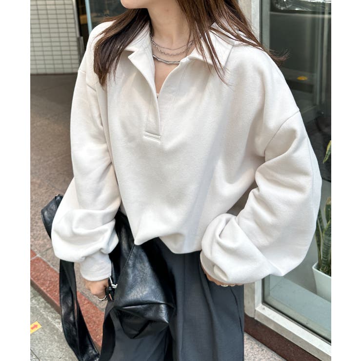 襟付きオーバーサイズスウェット | RANAN | 詳細画像14 