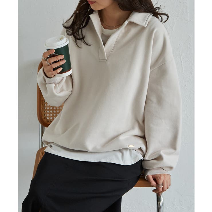 襟付きオーバーサイズスウェット | RANAN | 詳細画像18 