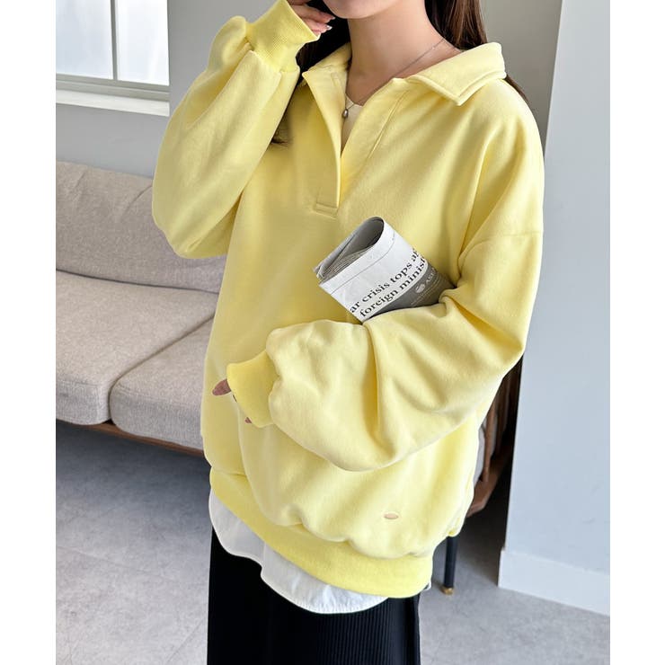 襟付きオーバーサイズスウェット | RANAN | 詳細画像22 