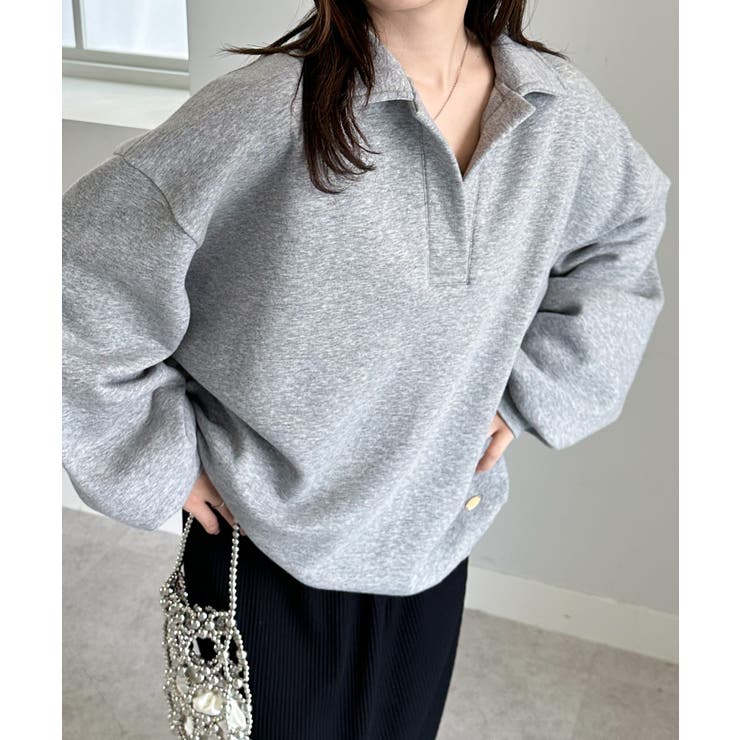 襟付きオーバーサイズスウェット | RANAN | 詳細画像3 