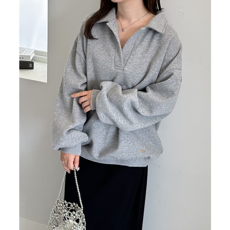 襟付きオーバーサイズスウェット | RANAN | 詳細画像4 