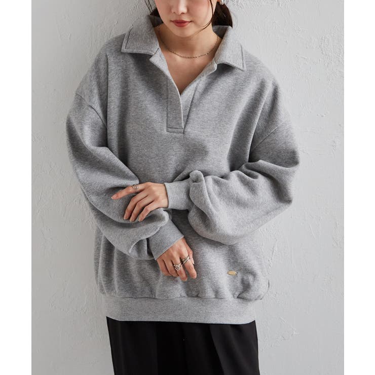 襟付きオーバーサイズスウェット | RANAN | 詳細画像6 