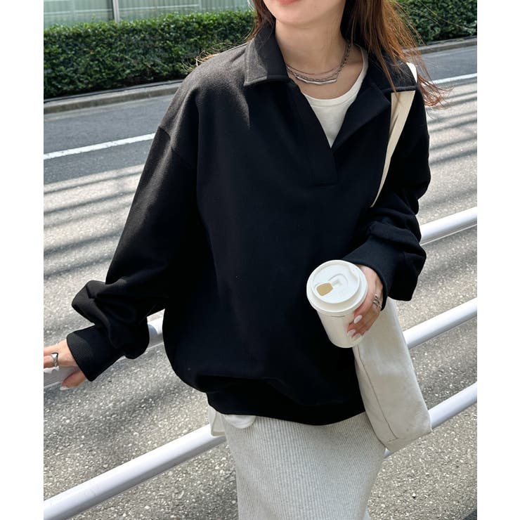 襟付きオーバーサイズスウェット | RANAN | 詳細画像7 