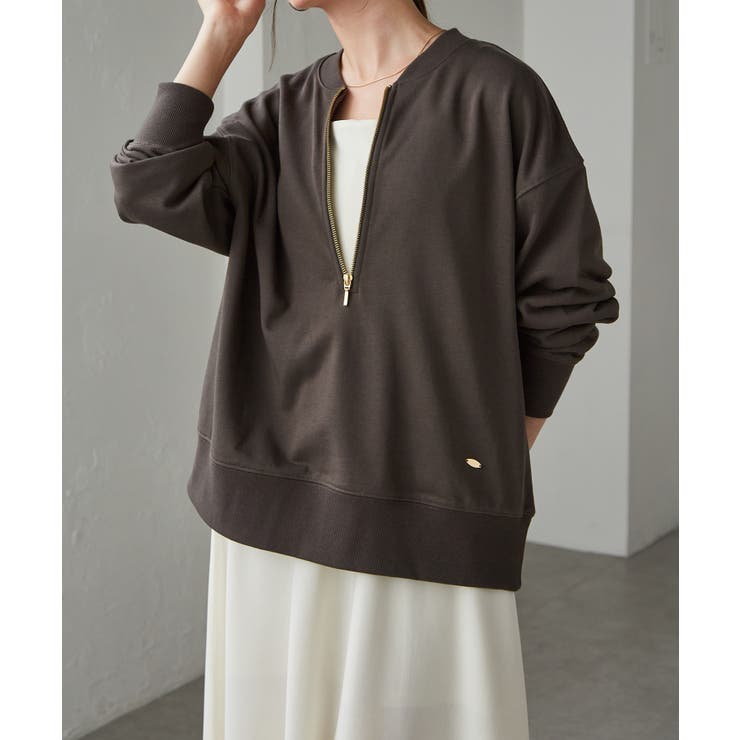 フロントハーフジップスウェット | RANAN | 詳細画像1 