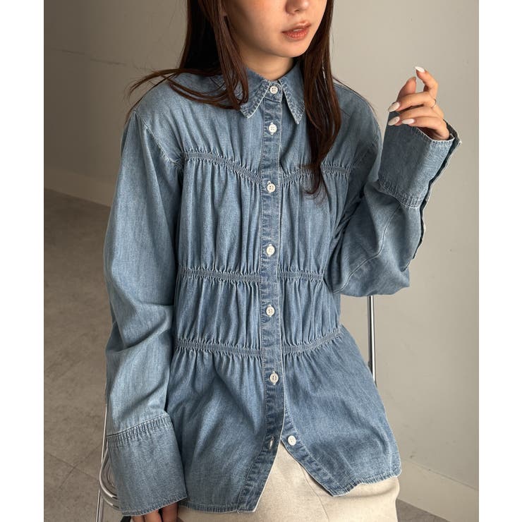 ブルー | ライトデニムシャーリングデザインシャツ | RANAN