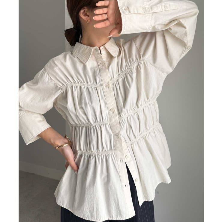 アイボリー | ライトデニムシャーリングデザインシャツ | RANAN