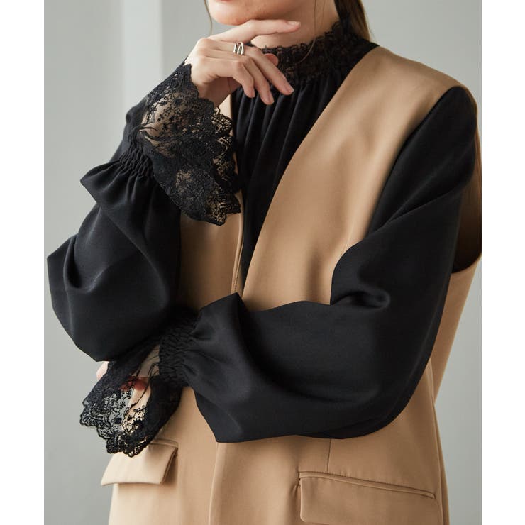 レースフリルプチハイネックブラウス | RANAN | 詳細画像3 