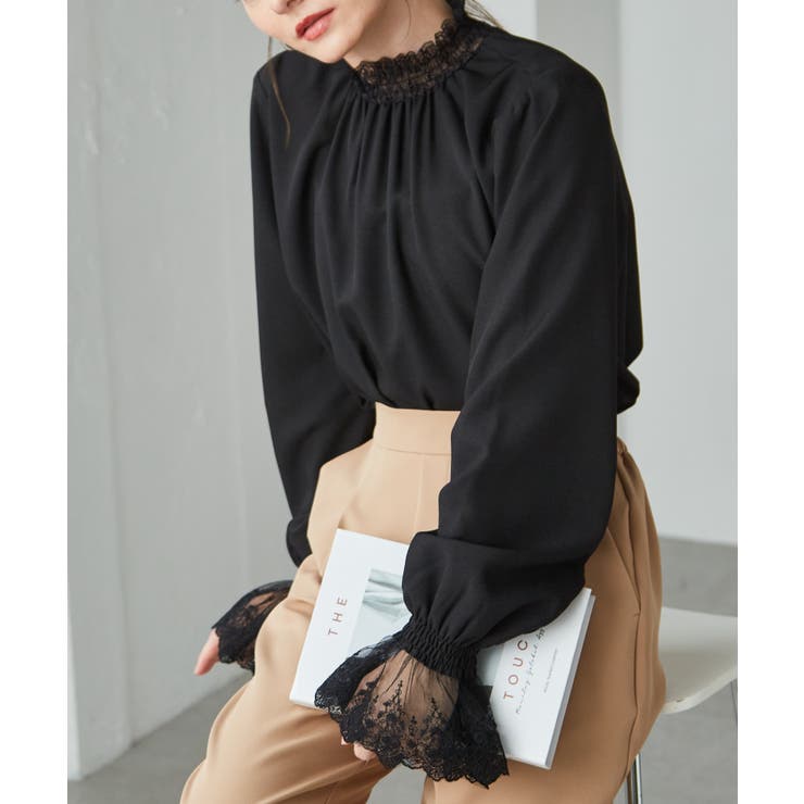 レースフリルプチハイネックブラウス | RANAN | 詳細画像4 