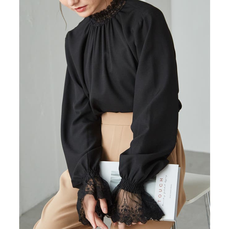 レースフリルプチハイネックブラウス | RANAN | 詳細画像5 