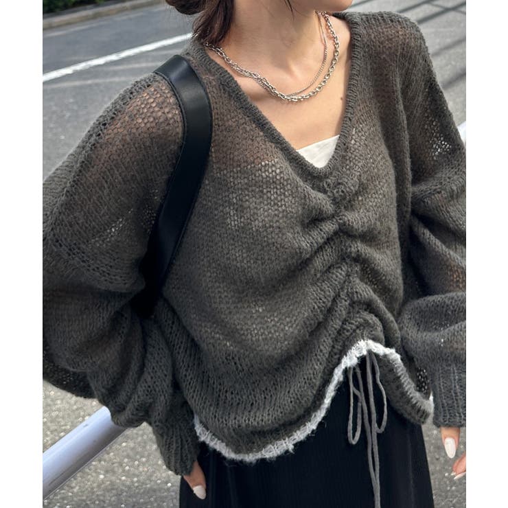 モヘアライク２ＷＡＹギャザーニット | RANAN | 詳細画像1 