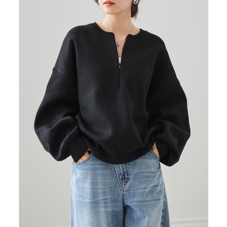 ハーフジップスウェットライクニット | RANAN | 詳細画像10 