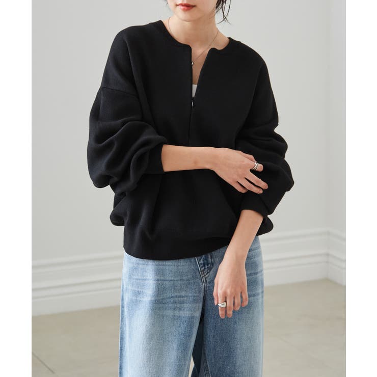 ハーフジップスウェットライクニット | RANAN | 詳細画像11 