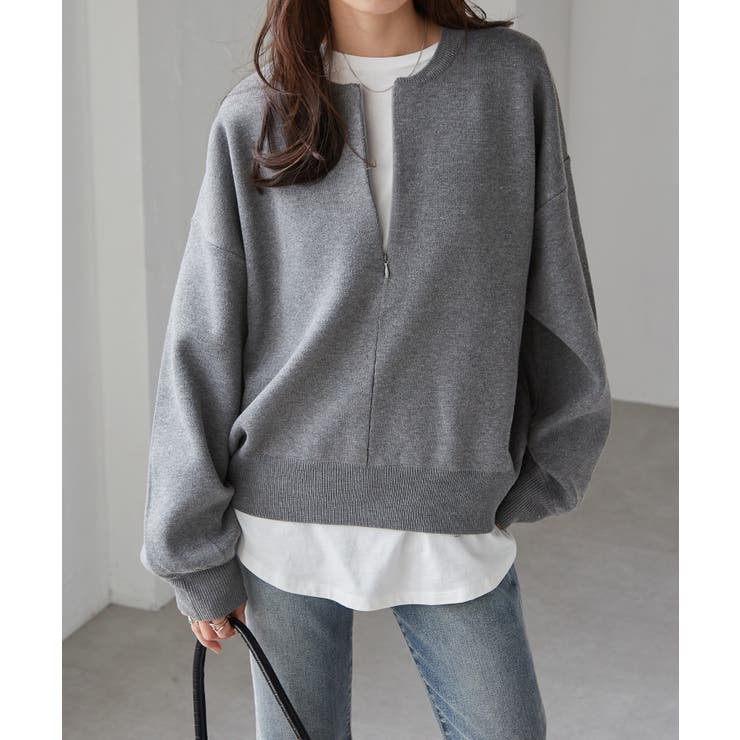 ハーフジップスウェットライクニット | RANAN | 詳細画像19 