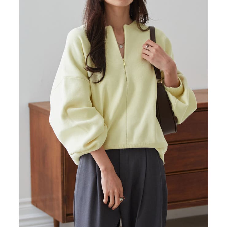 ハーフジップスウェットライクニット | RANAN | 詳細画像22 