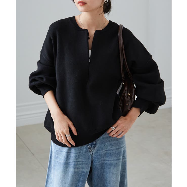 ハーフジップスウェットライクニット | RANAN | 詳細画像7 