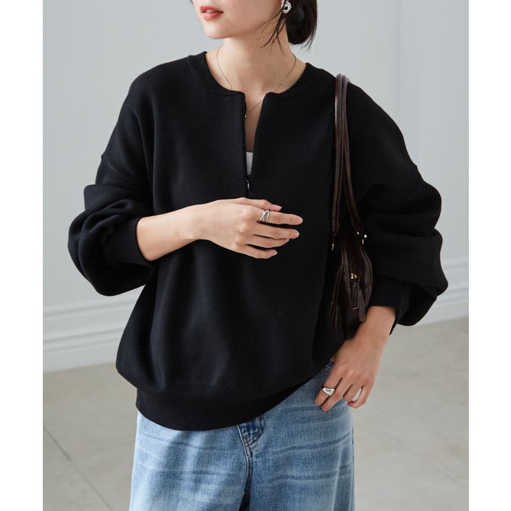 ハーフジップスウェットライクニット | RANAN | 詳細画像8 