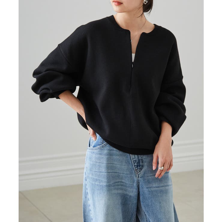 ハーフジップスウェットライクニット[品番：RANW0000087]｜RANAN